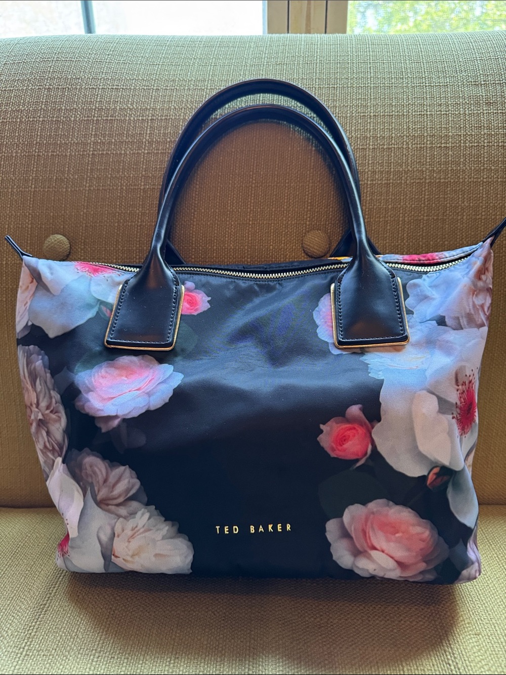 Ted Baker Navy Floral Rose-Print Tote